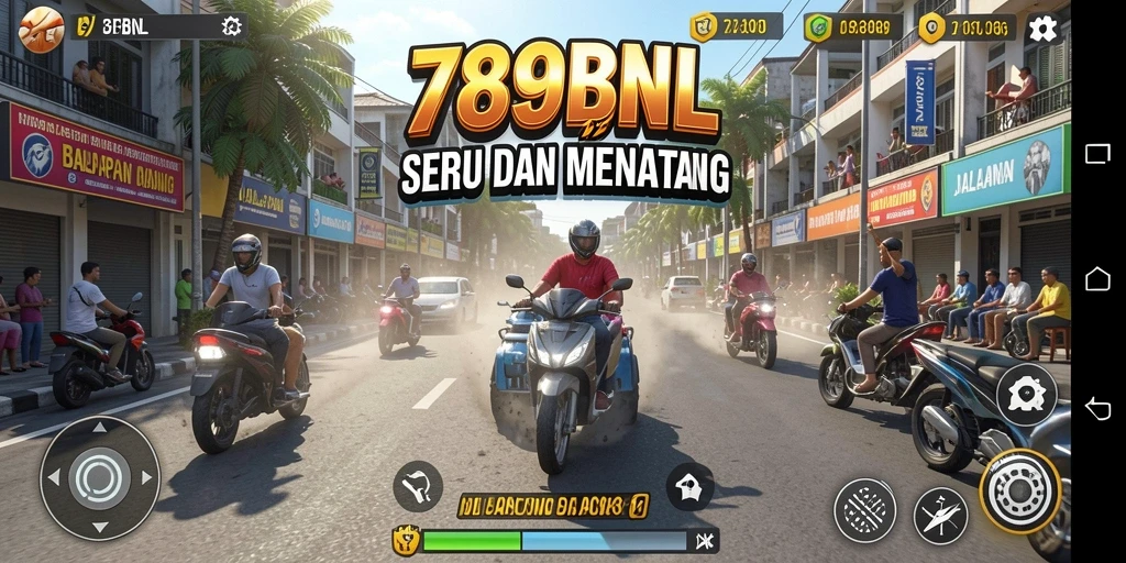 Screenshot menampilkan aksi balapan intens di trek menantang.