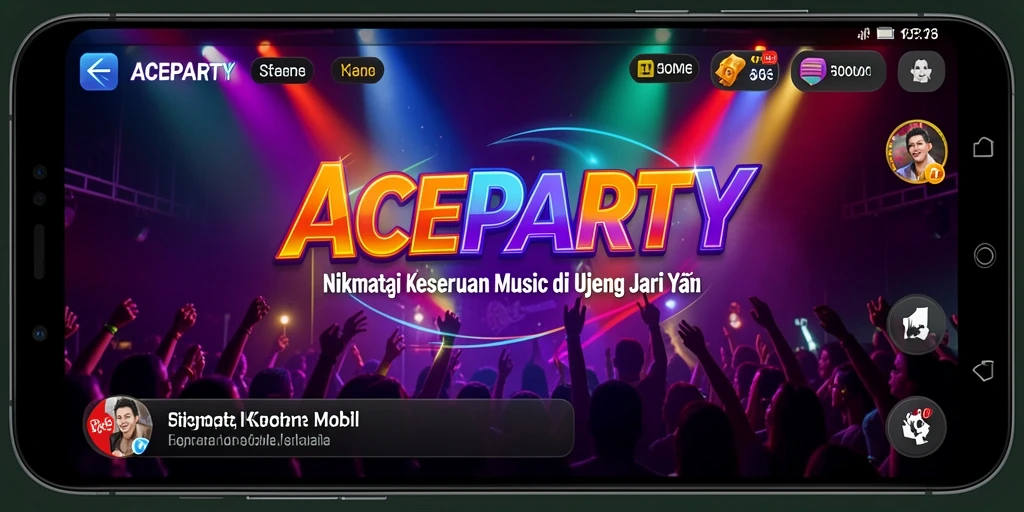 Tampilan gameplay ACEPARTY dengan tantangan musik yang seru.