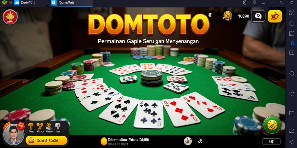 Screenshot DOMTOTO menampilkan gameplay Gaple yang menarik dan penuh strategi.