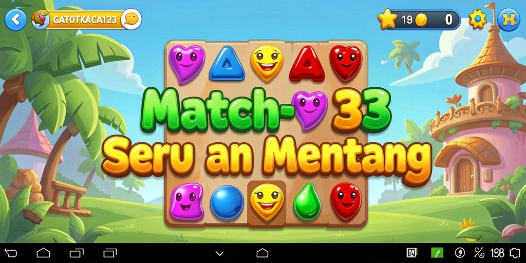 Tampilan gameplay GATOTKACA123 menunjukkan kombinasi permata yang memikat.