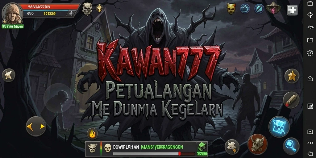 Gameplay KAWAN777 yang menyeramkan dengan suasana gelap.