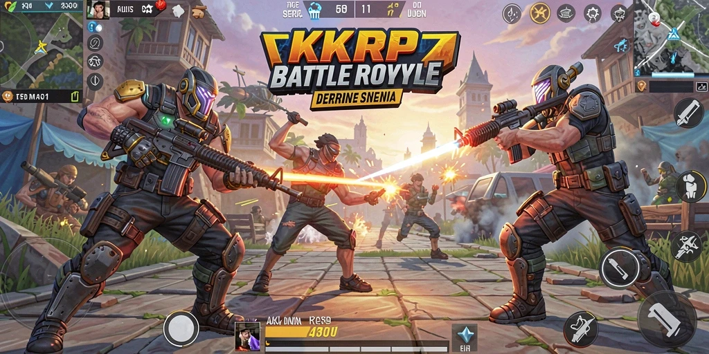 Tampilan gameplay seru dalam pertarungan Battle Royale