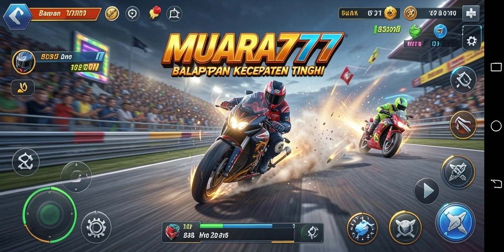 Tampilan gameplay MUARA777 yang menegangkan saat balapan.